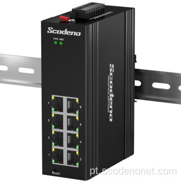 Industrial 8-porta 10/10/1000Mbps L2 Gerenciado DIN-RAIL IP40 Padrão IEEE802.3AF/AS POE Ethernet Switch